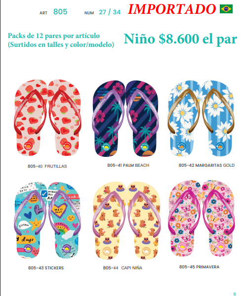 ojotas para niño niña por mayor