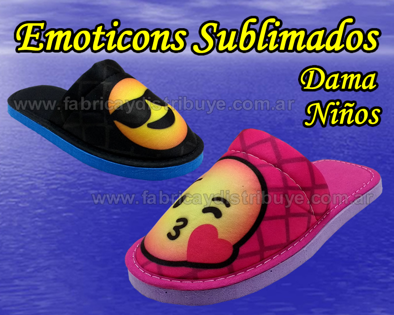 Pantuflas Emoticons sublimados 3