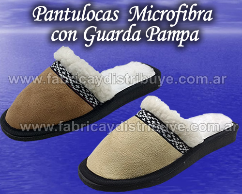pantuflas microfibra con guarda pampa