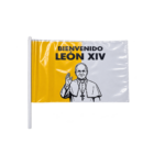 Banderin bienvenido leon xiv banderita de mano para recibir al papa leon xiv